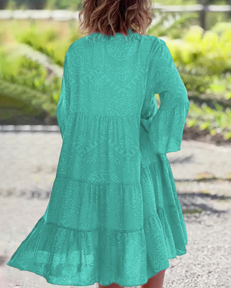 Sara™ Boho Style Loose Sleeve Dress