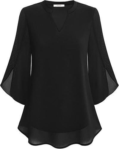 Rosely™ Elegant Double Layer Chiffon Blouse