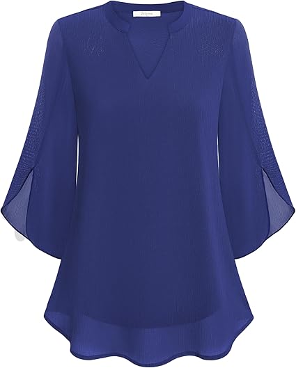 Rosely™ Elegant Double Layer Chiffon Blouse