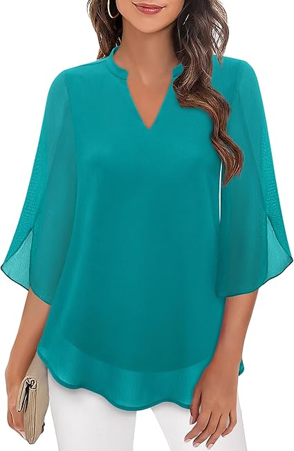 Rosely™ Elegant Double Layer Chiffon Blouse