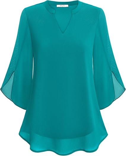 Rosely™ Elegant Double Layer Chiffon Blouse