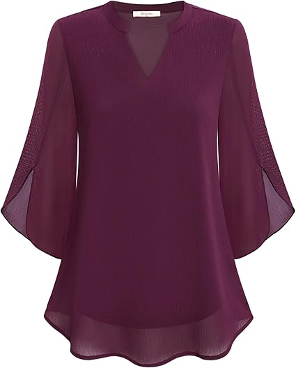 Rosely™ Elegant Double Layer Chiffon Blouse