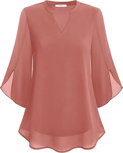 Rosely™ Elegant Double Layer Chiffon Blouse