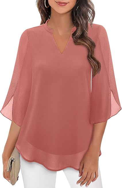 Rosely™ Elegant Double Layer Chiffon Blouse