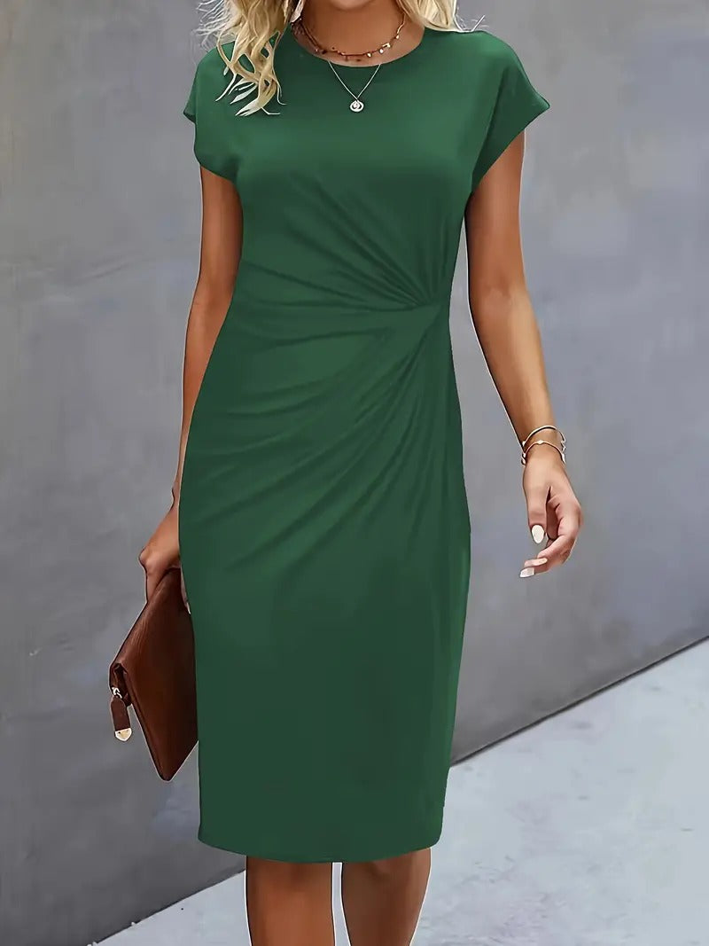 Queenie™ Elegant Casual Round Neck Dress