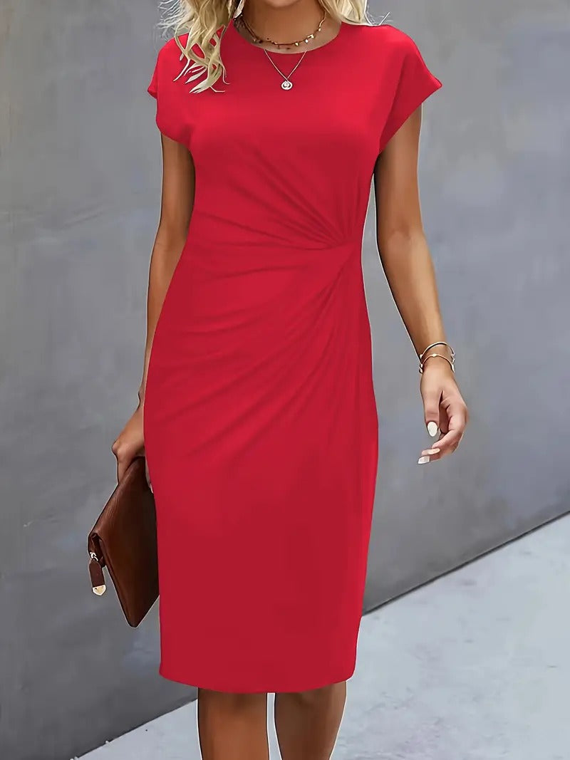 Queenie™ Elegant Casual Round Neck Dress