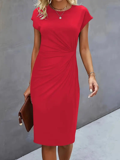 Queenie™ Elegant Casual Round Neck Dress